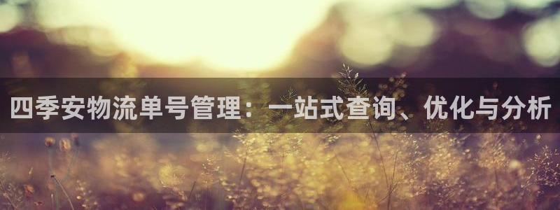 狗子28加拿大app预测:四季安物流